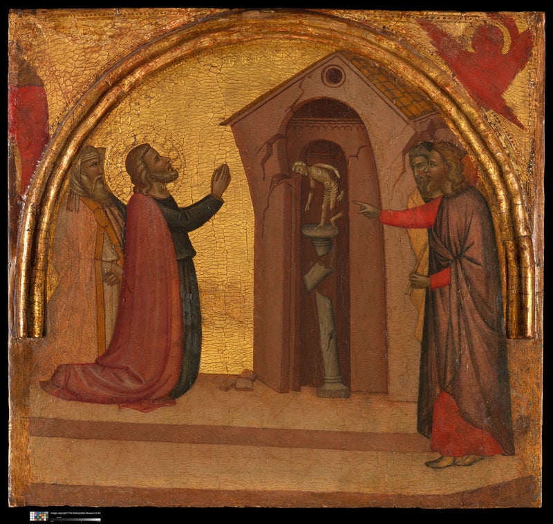 Johannes der Evangelist verursacht den Einsturz eines heidnischen Tempels - Francescuccio Ghissi