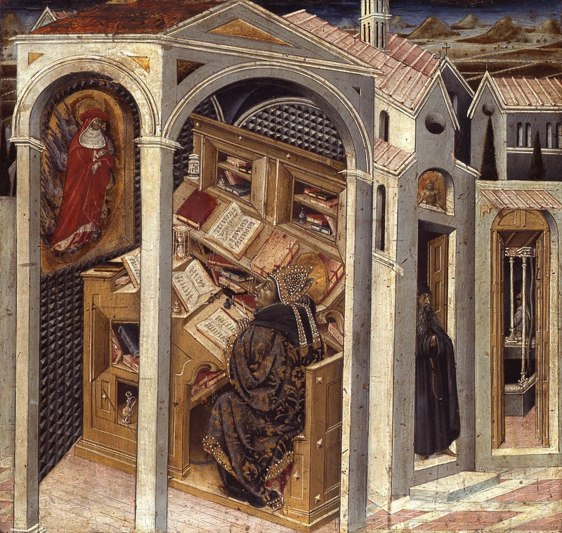 Heiliger Hieronymus erscheint dem heiligen Augustinus.jpg - Giovanni di Paolo