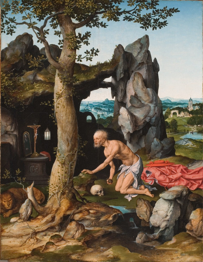 Heiliger Hieronymus im Gebet in der Wüste - Joos van Cleve