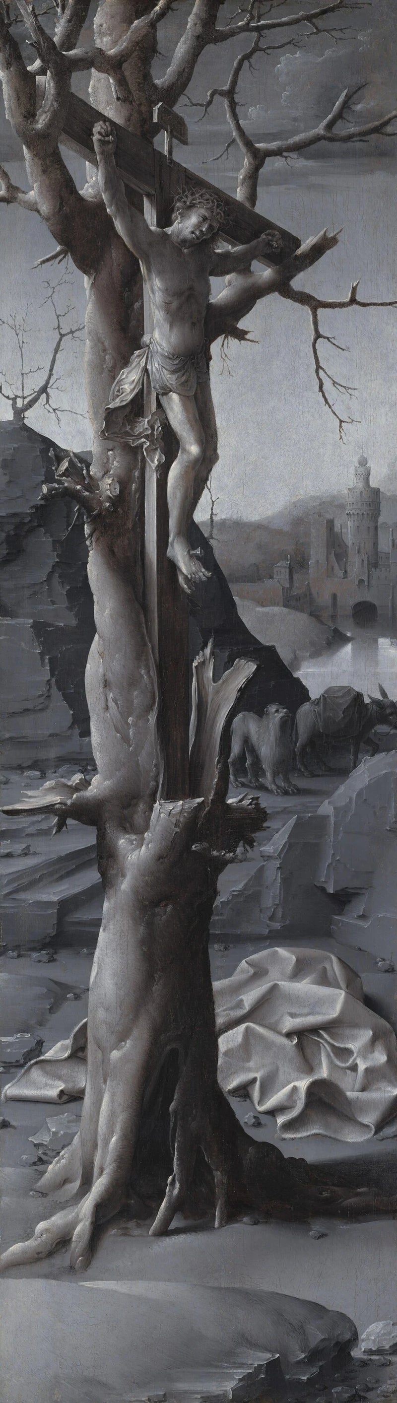 Saint Jérôme Pénitent [panneau de gauche] - Jan Gossaert