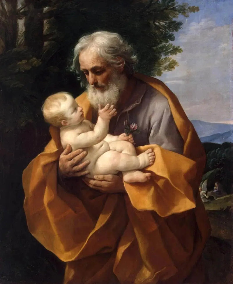 Heiliger Josef mit dem Jesuskind in seinen Armen - Guido Reni