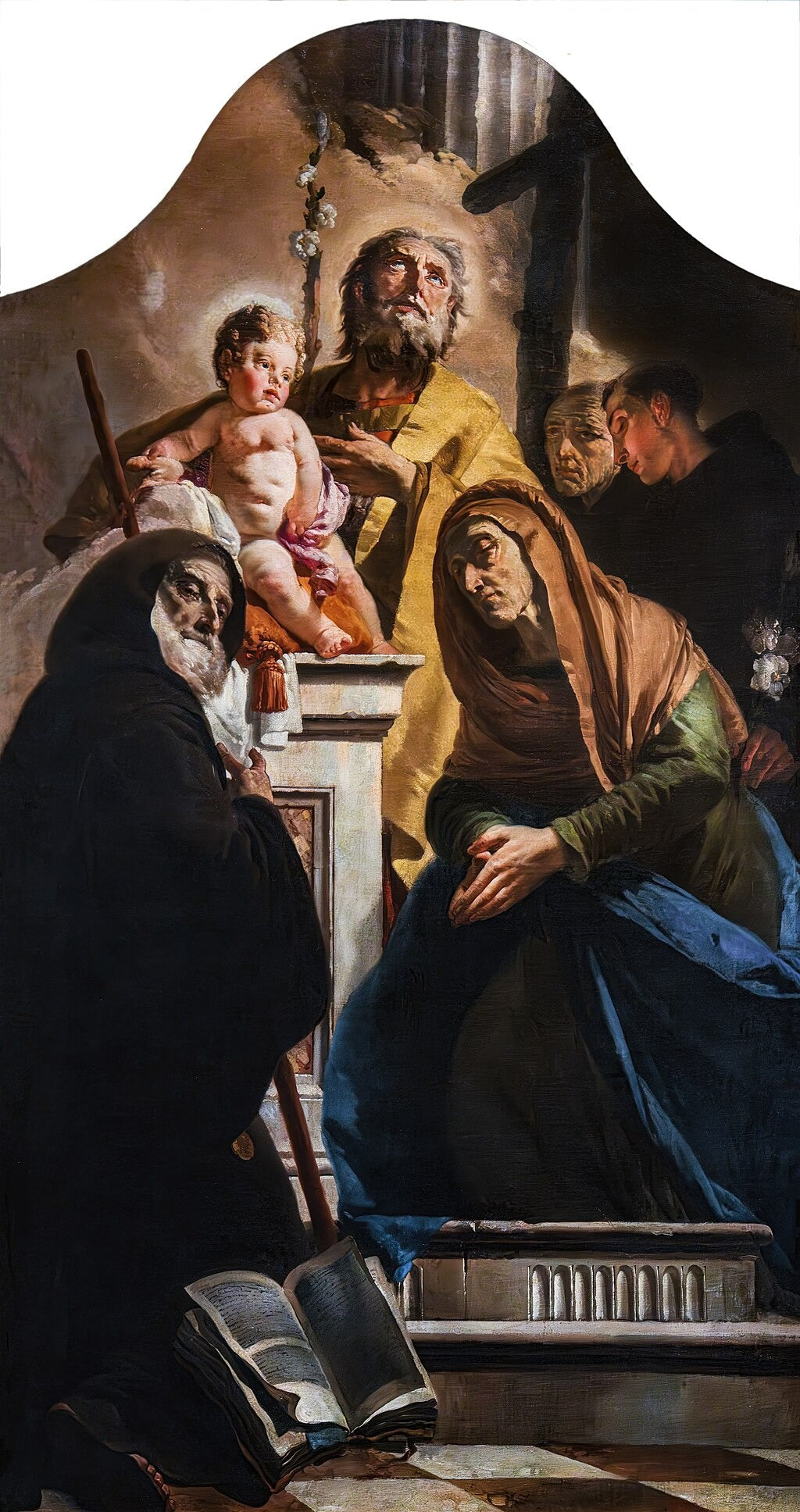 Saint Joseph mit dem Jesuskind und den Heiligen Franz von Paula, Anna, Antonius und Petrus von Alcántara - Giovanni Battista Tiepolo