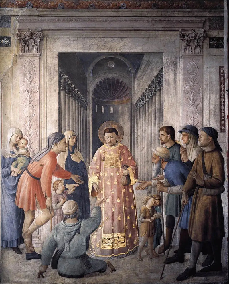 Saint Laurent verteilt die Almosen - Fra Angelico