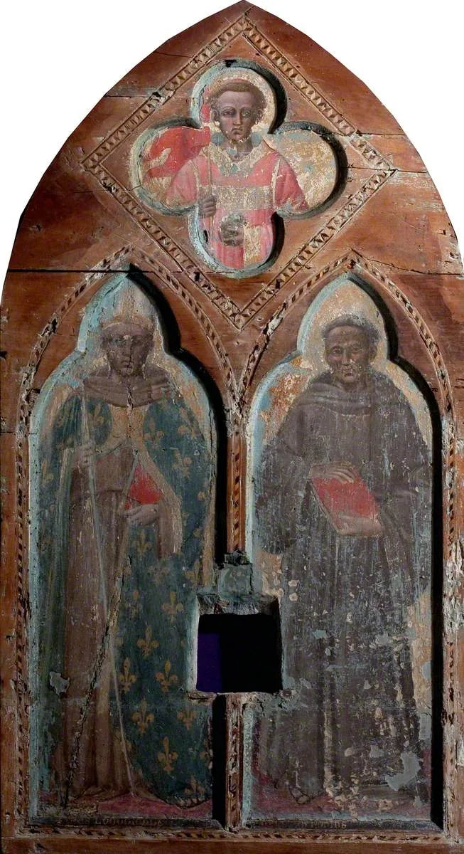 Saint Louis de Toulouse und der heilige Antonius von Padua mit dem heiligen Stephan - Spinello Aretino