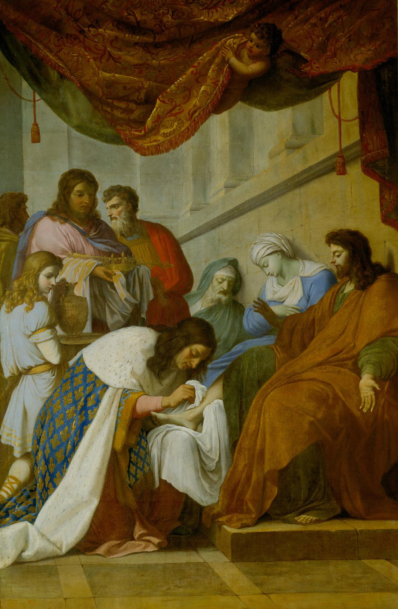 Saint Louis pflegt die Kranken - Eustache Le Sueur