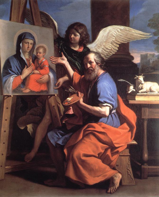 Saint Luc montrant un tableau de la Vierge - Guercino image 1 copie de tableau peinte à la main