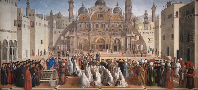 Johannes der Täufer predigt in Alexandria - Giovanni Bellini