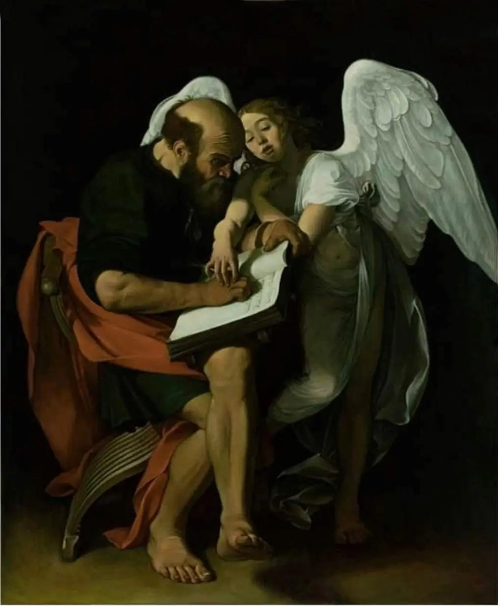 Saint Matthieu et l'Ange - Le Caravage image 1 reproduction réalisée par Alpha Reproduction