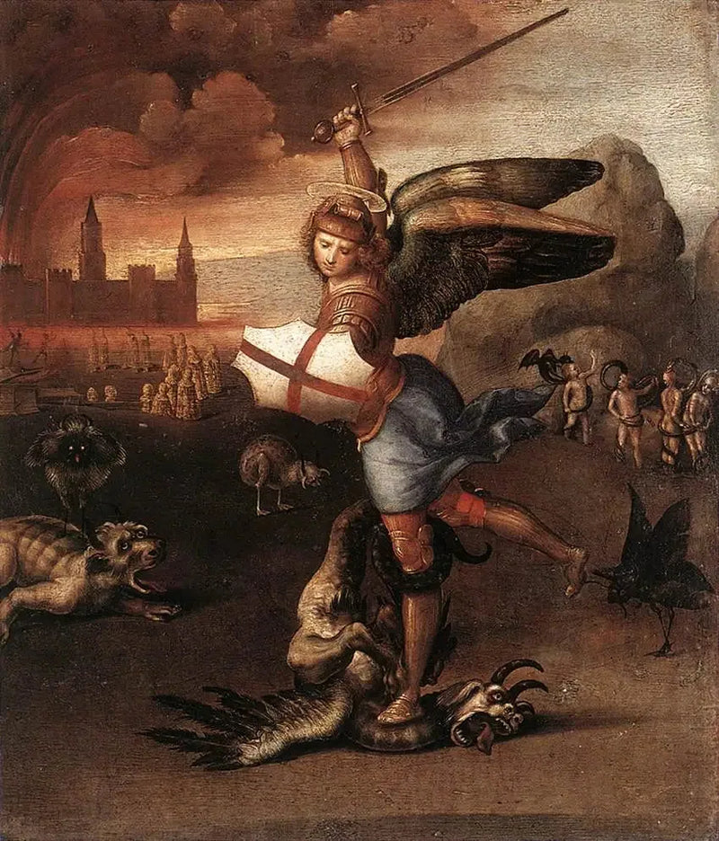 Der heilige Michael und der Drache - Raphael Sanzio