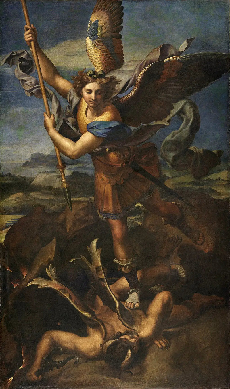 Der heilige Michael, der den Dämon besiegt - Raphael Sanzio