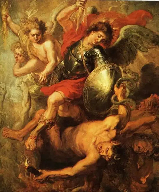 Der heilige Michael, der die rebellischen Engel besiegt - Peter Paul Rubens