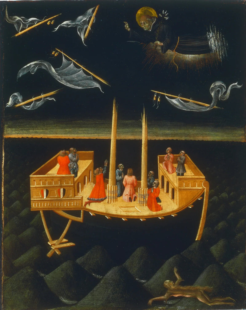 Sankt Nikolaus von Tolentino rettet einen Schiffbrüchigen - Giovanni di Paolo
