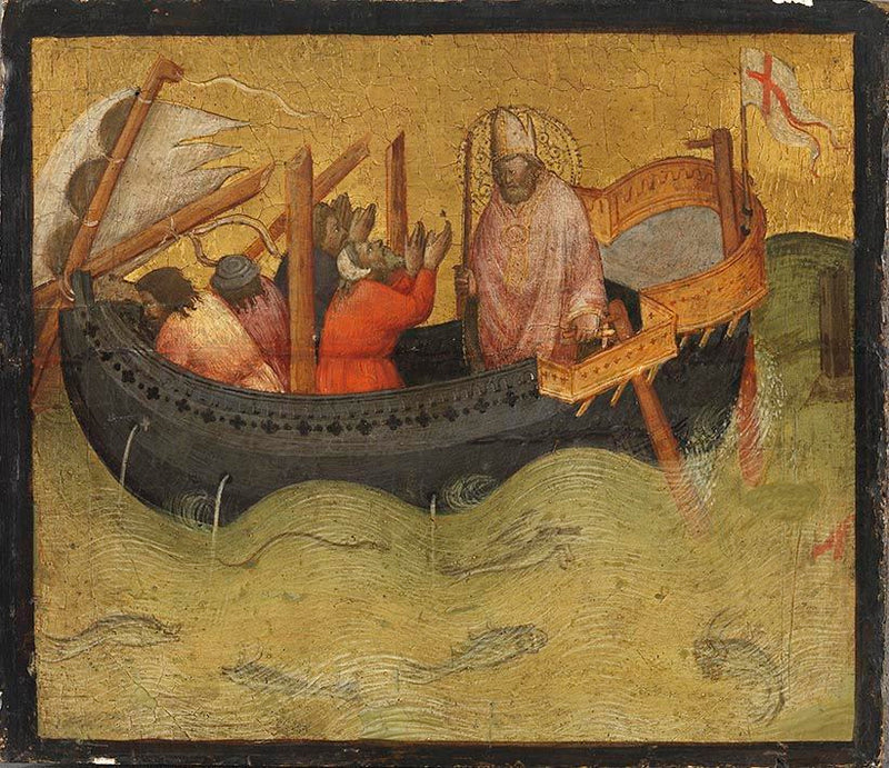 Sankt Nikolaus und der Sturm - Agnolo Gaddi