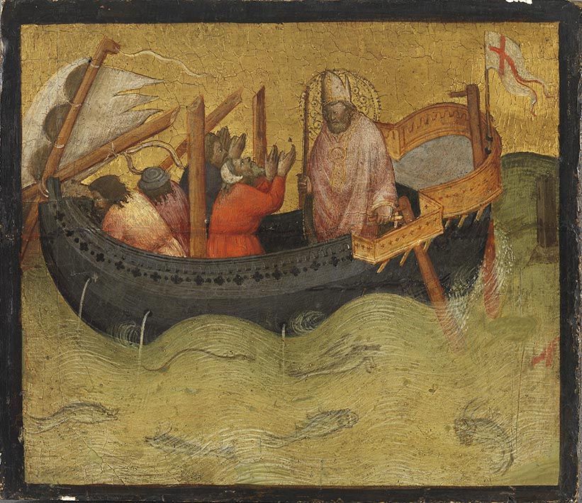 Sankt Nikolaus und der Sturm - Agnolo Gaddi