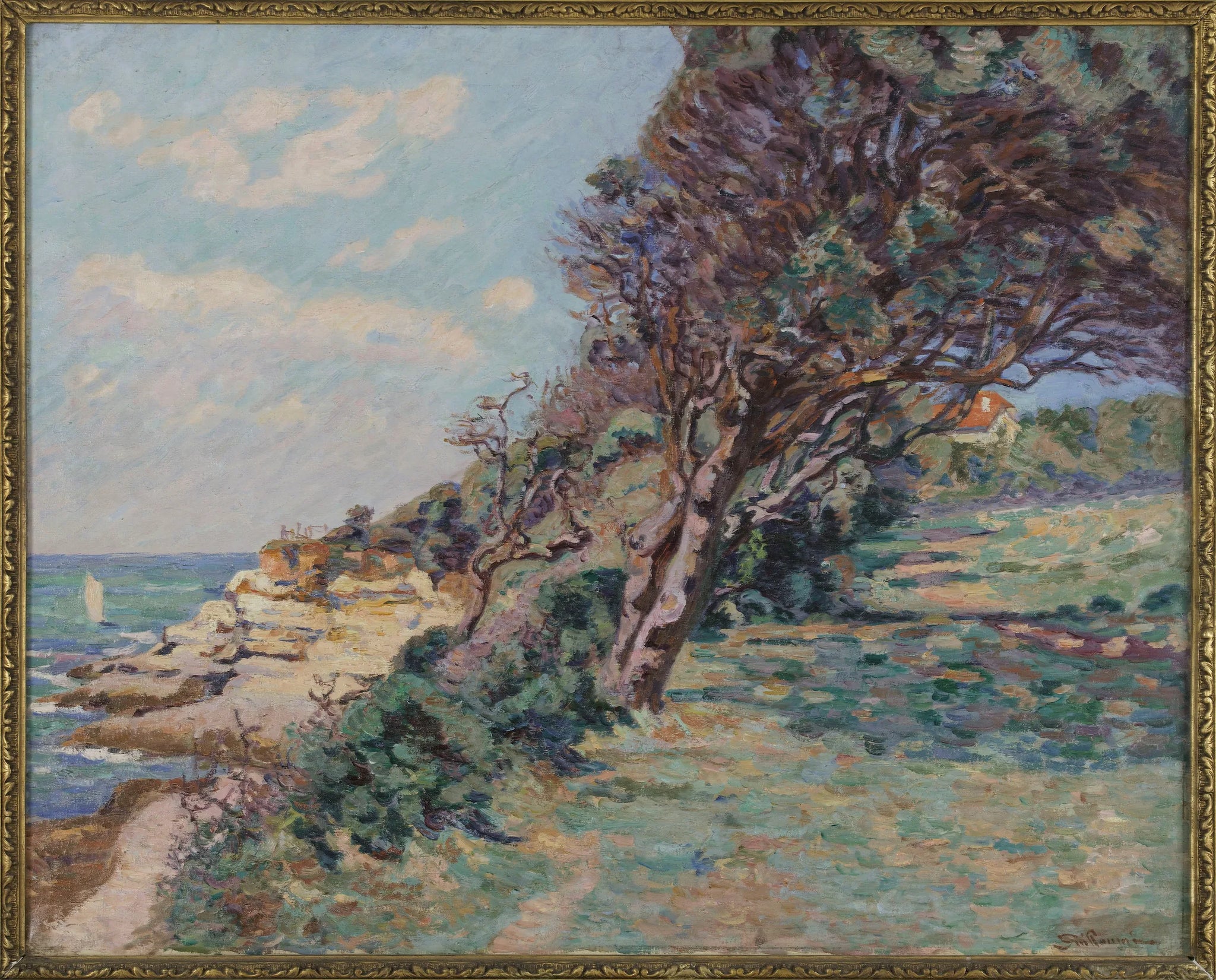 Saint-Palais, la Pointe de la Douane, août 92, 10 heures du matin - Armand Guillaumin image 1 reproduction de peinture à l’huile
