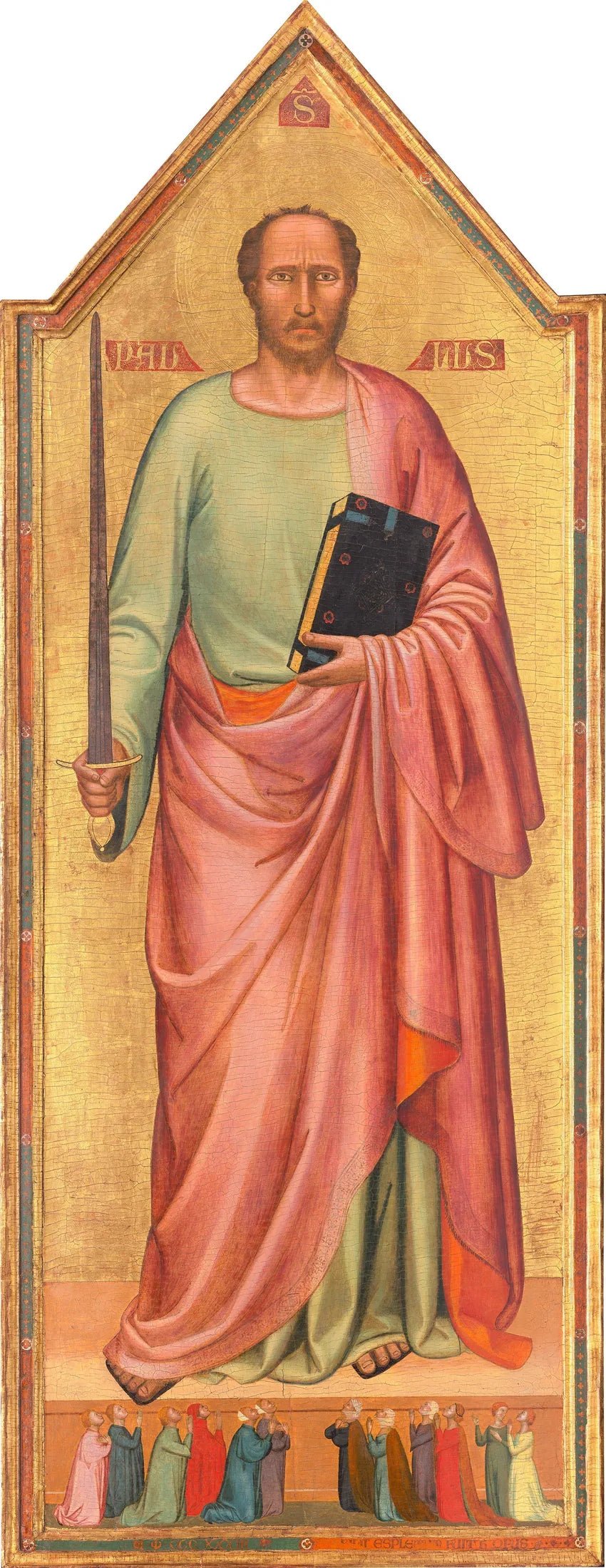 Sankt Paul und eine Gruppe von Gläubigen - Bernardo Daddi