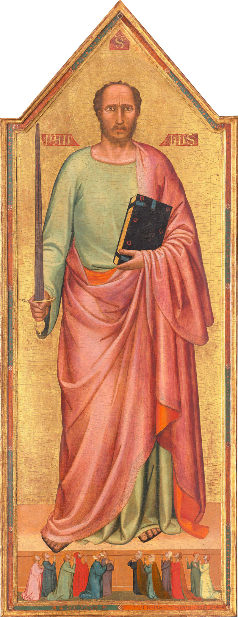 Sankt Paul und eine Gruppe von Gläubigen - Bernardo Daddi