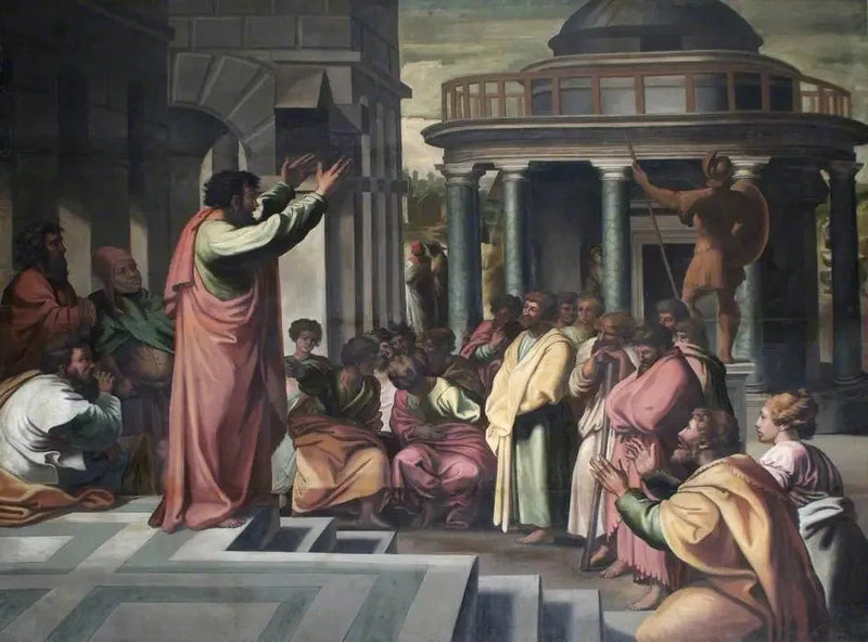 Der heilige Paulus predigt in Athen - Raffael Sanzio