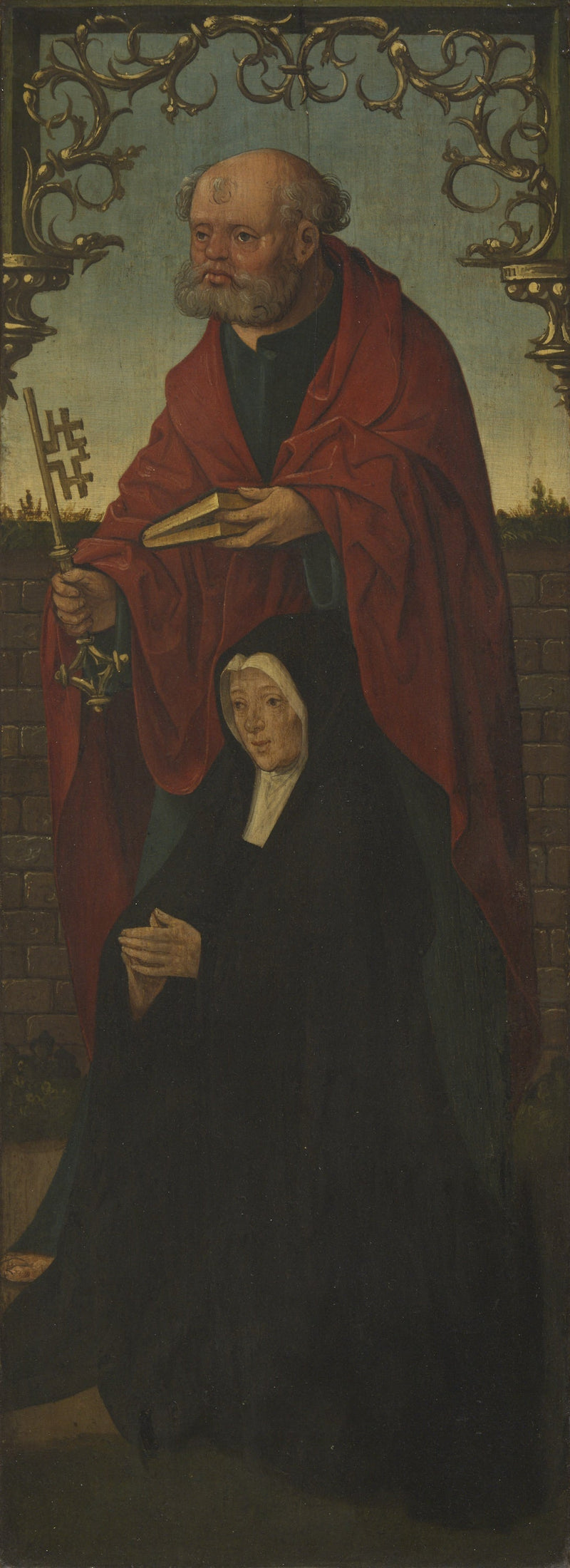 Sankt Peter und ein Spender; Sankt Thomas (auf der Rückseite) - Jacob Cornelisz van Oostsanen