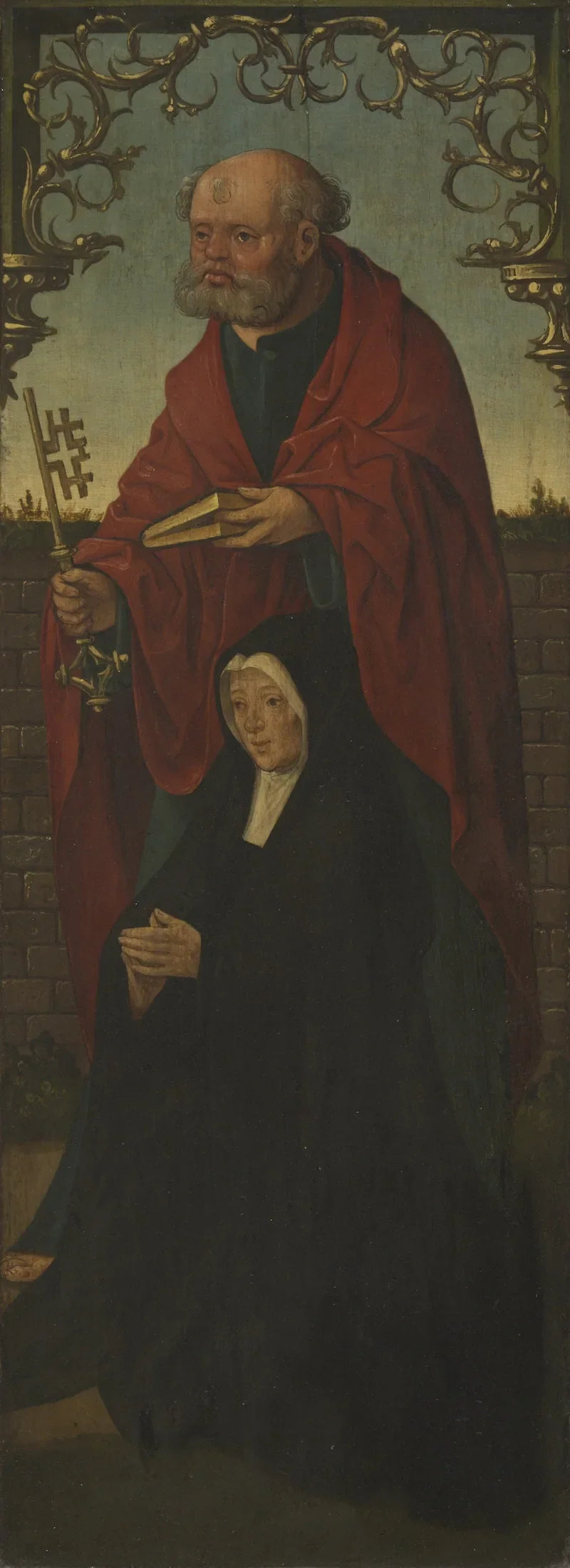 Sankt Peter und ein Spender; Sankt Thomas (auf der Rückseite) - Jacob Cornelisz van Oostsanen