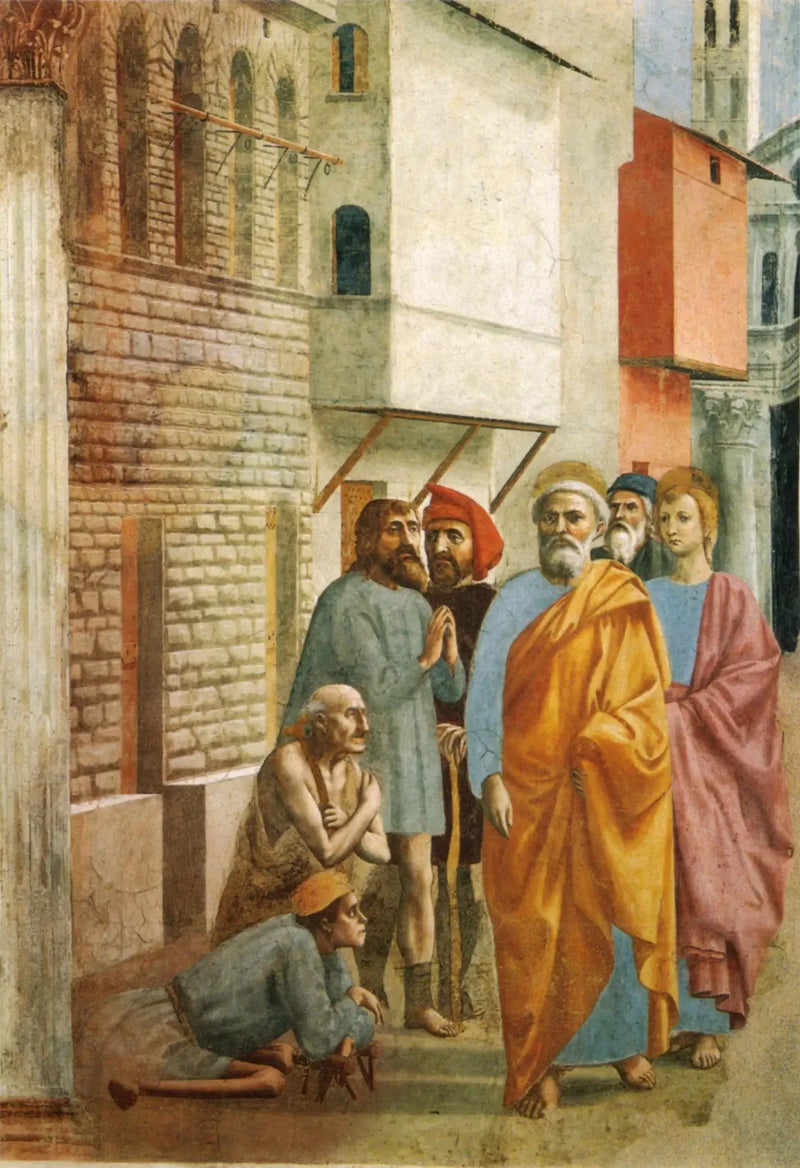 Der heilige Petrus heilt die Kranken mit seinem Schatten - Masaccio