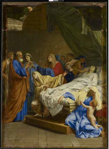 Auferstehung des heiligen Petrus und der Witwe Tabitha - Eustache Le Sueur