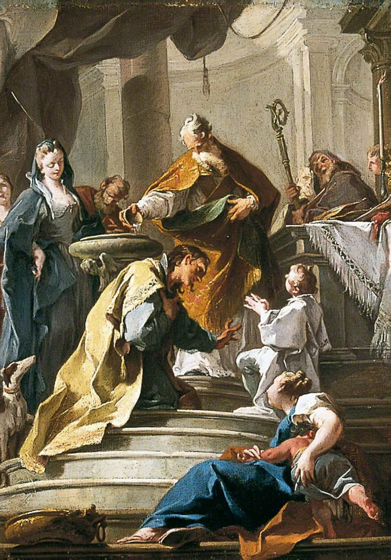 Saint Prosdocime taufend den heiligen Daniel - Giovanni Battista Pittoni