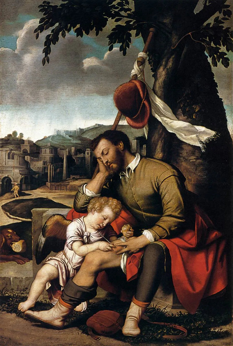 Heilung des heiligen Rochus durch den Engel - Alessandro Bonvicino