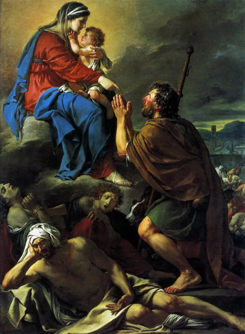 Heiliger Rochus, der bei der Jungfrau Fürsprache einlegt - Jacques-Louis David