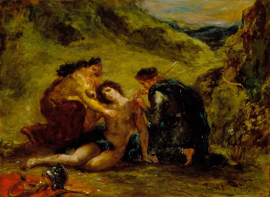 Der heilige Sebastian mit der heiligen Irene und einem Begleiter - Eugène Delacroix
