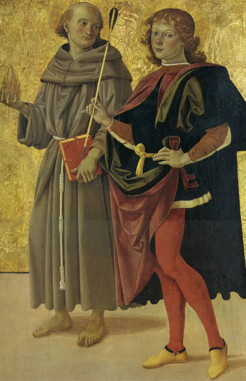 Sankt Sebastian und ein franziskanischer Heiliger - Pietro Perugino
