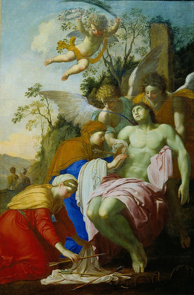Sankt Sebastian gerettet von Irene - Eustache Le Sueur