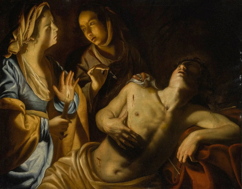 Heiliger Sebastian gepflegt von Heilige Irene - Artemisia Gentileschi