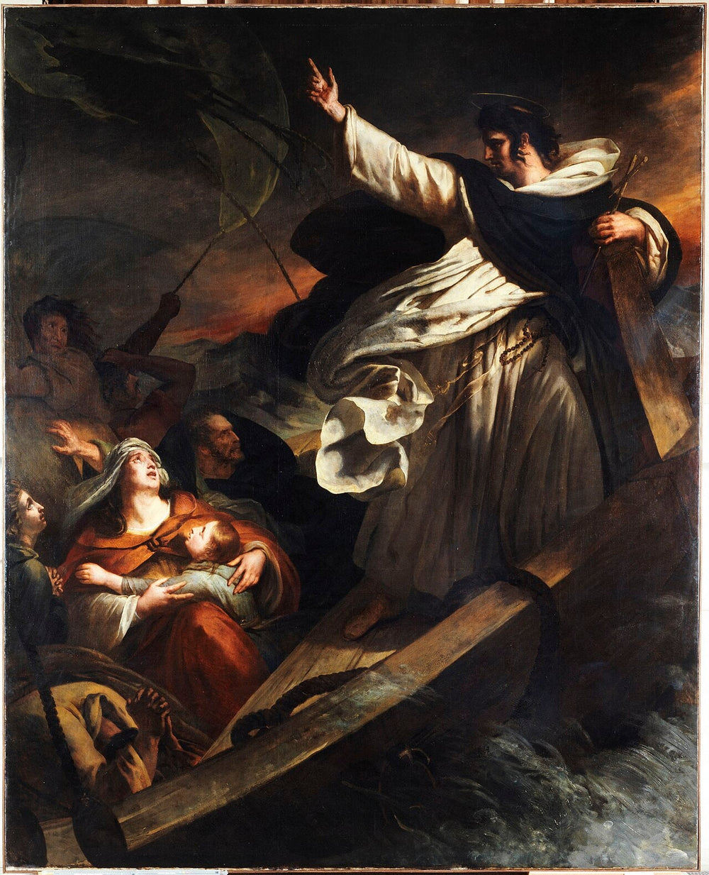 Saint Thomas d'Aquin prêchant la confiance en Dieu pendant la tempête - Ary Scheffer image 1 reproduction artisanale de tableau