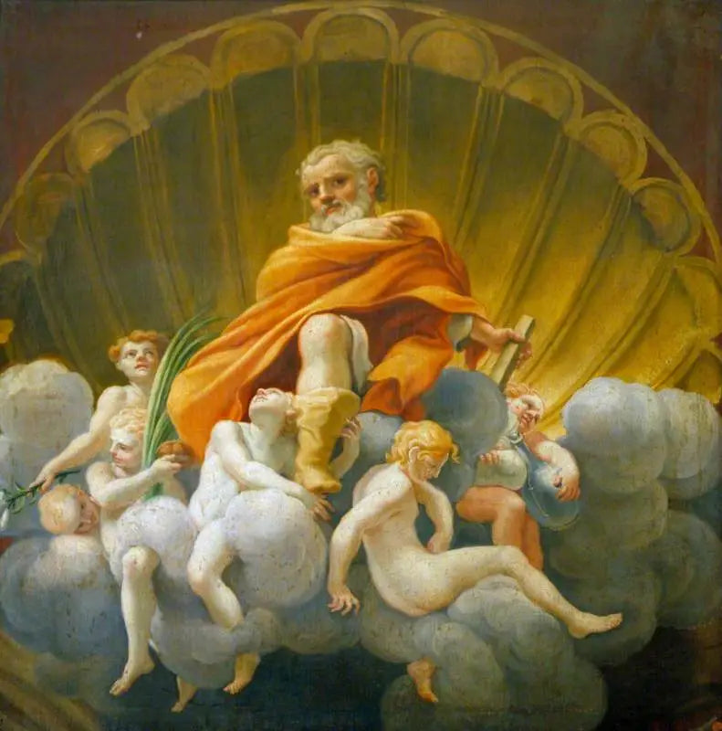 Heiliger Thomas umgeben von Engeln (Kopie der Freske der Kuppel der Kathedrale von Parma) - Antonio da Correggio