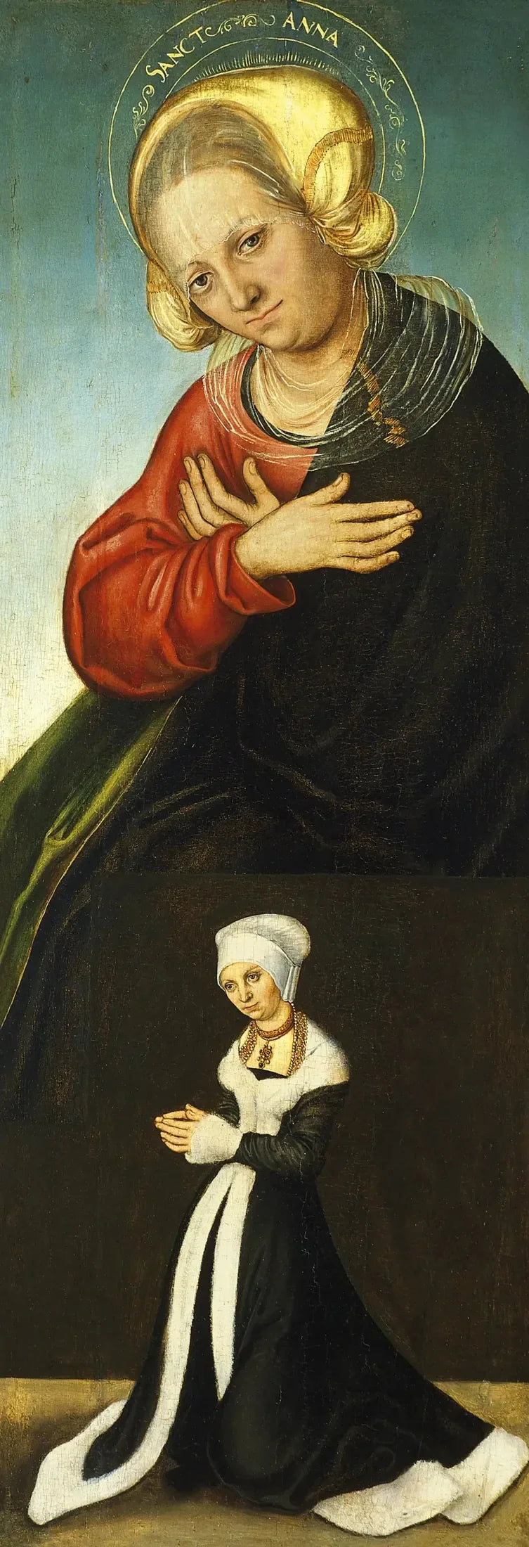 Heilige Anna mit der Herzogin Barbara von Sachsen als Spenderin (rechte Innenseite) - Lucas Cranach der Ältere