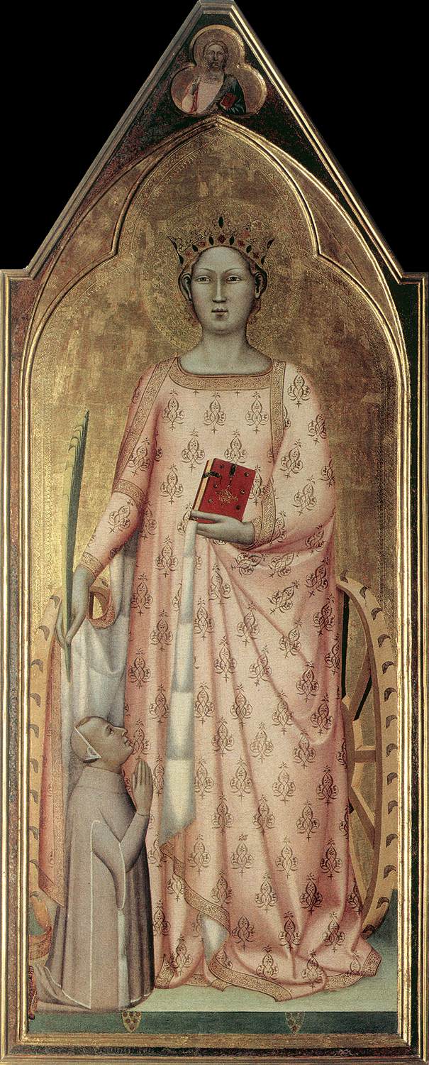 Sankt Katharina von Alexandria mit dem Spender und dem Segen Christi - Bernardo Daddi