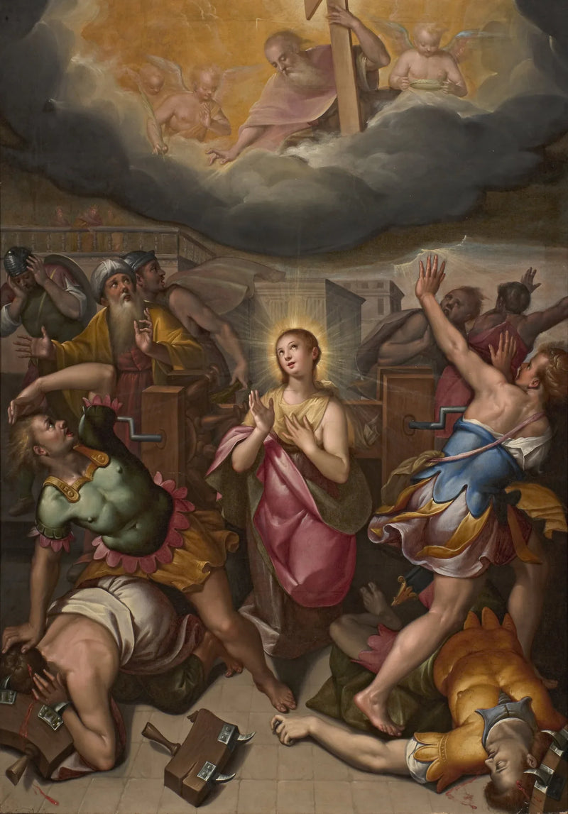 Katharina von Alexandrien und das Radwunder - Denis Calvaert