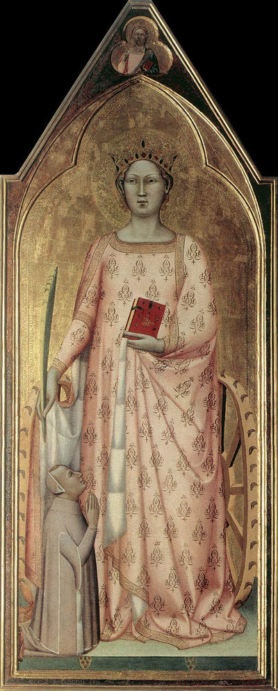 Sainte Catherine d’Alexandrie avec le donateur et la bénédiction du Christ - Bernardo Daddi - Alpha Reproduction