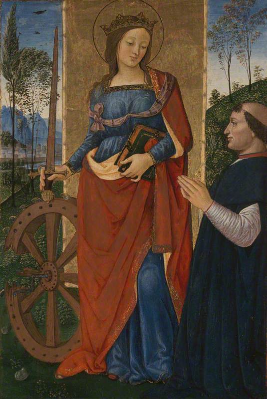 Sankt Katharina von Alexandrien mit einem Spender - Pinturicchio