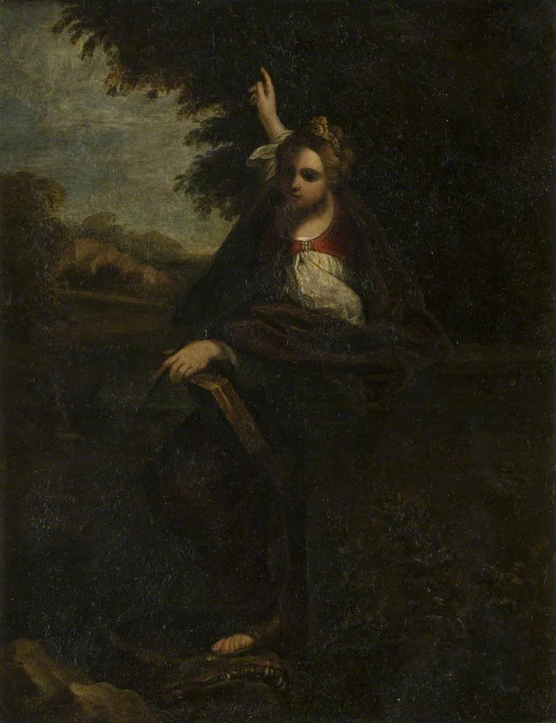 Heilige Katharina in einer Landschaft - Annibale Carracci
