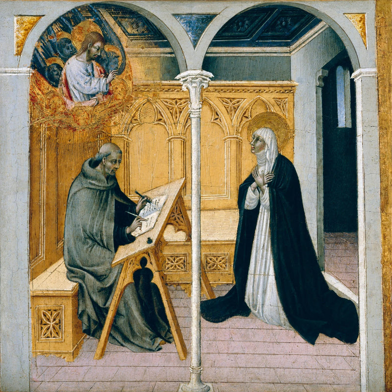 Die heilige Katharina von Siena diktiert ihre Dialoge - Giovanni di Paolo