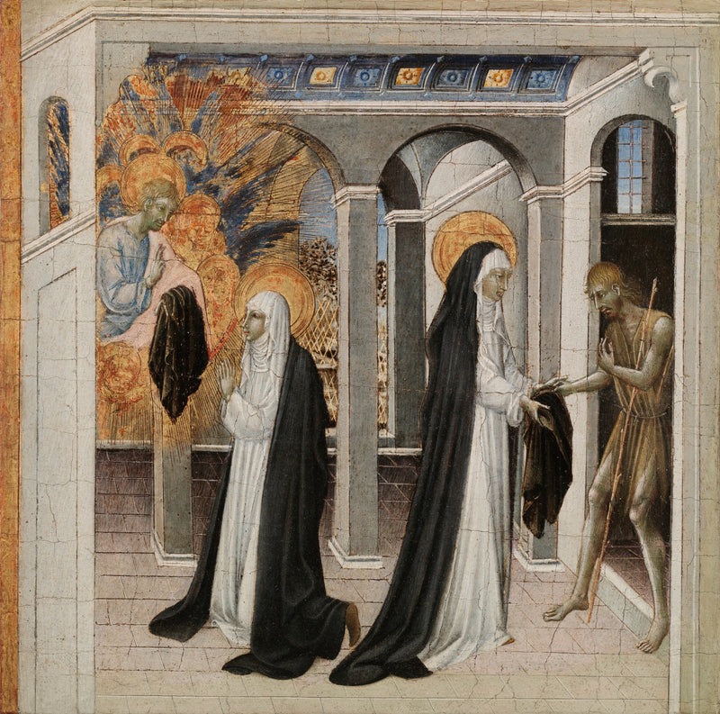 Heilige Katharina von Siena und der Bettler - Giovanni di Paolo