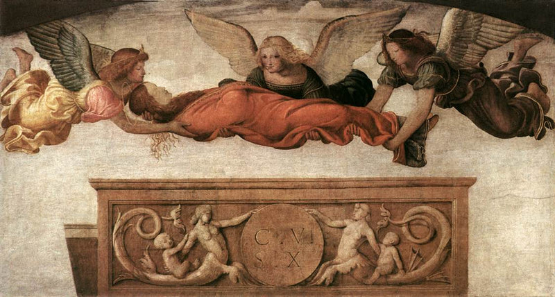 Heilige Katharina, die von Engeln zu Grabe getragen wird - Bernardino Luini