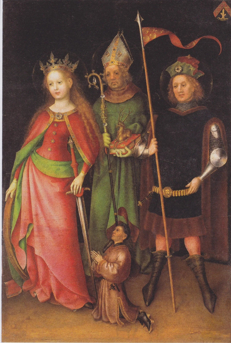 Sainte Catherine, Saint Hubert und Saint Quirinus (Altar des Jüngsten Gerichts) - Stefan Lochner