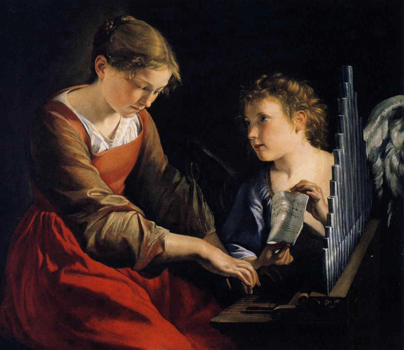 Heilige Cäcilia mit einem Engel - Orazio Gentileschi