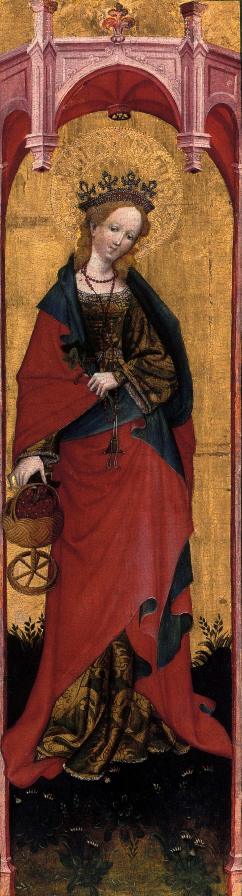 Heilige Dorothea der Kirche Sainte-Walburge in Soest, Flügel eines Tabernakels - Conrad von Soest