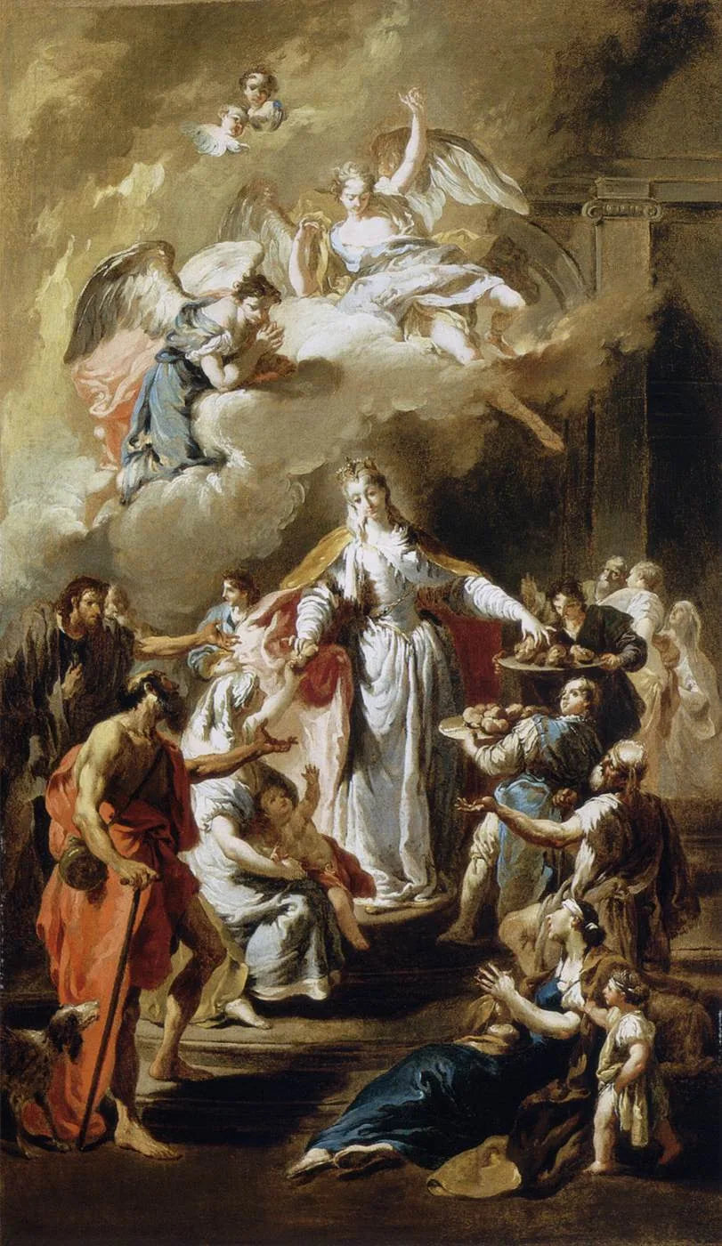 Heilige Elisabeth von Ungarn, die die Almosen verteilt - Giovanni Battista Pittoni