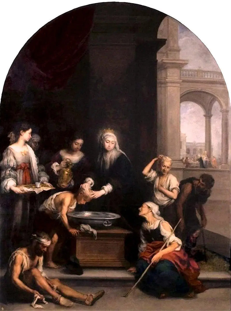 Heilige Elisabeth pflegt die Krätzekranken - Bartolomé Esteban Murillo