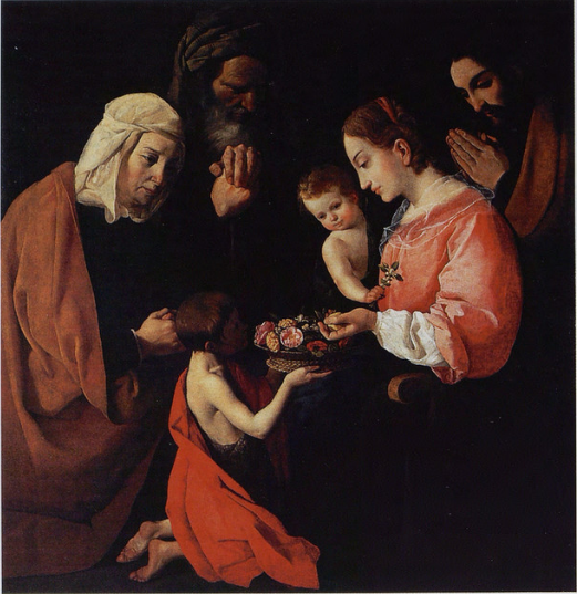 Heilige Familie mit dem heiligen Johannes dem Täufer als Kind und seinen Eltern - Francisco de Zurbarán